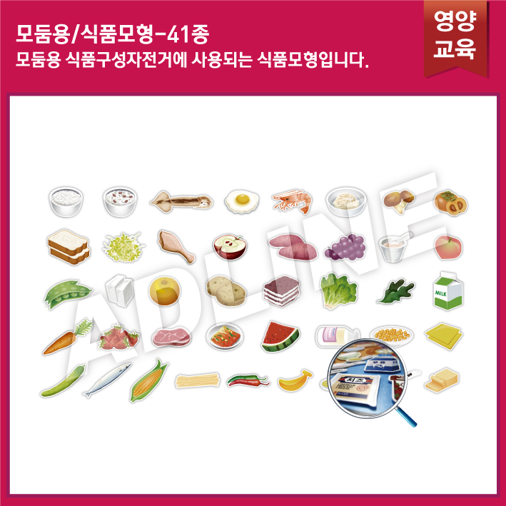 모둠용_식품구성자전거 식품모형 41종